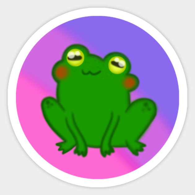 LGBTQ+ Bisexual Frog Design Sticker by SquishyBeeArt